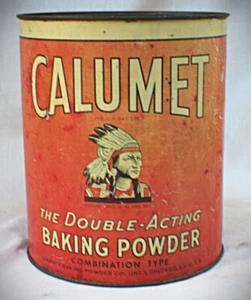 Vintage Large Calumet The Double Acting Baking Powder Tin 10 Lb. Can Advertising - Picture 1 of 7
