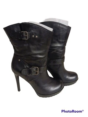 Jessica Simpson Valla Mid Calf High Heel Leather Boots Size 8 - Image 1 of 4