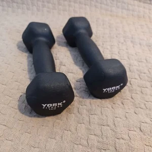 York Fitness Neoprene Hex Dumbbells Hand Weights Home Training Gym 1 kg Pair - Picture 1 of 10
