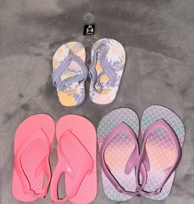 Lote de 03 Chanclas Viejas Rosa Azul Marino Niñas Pequeñas Talla 6 + Oshkosh (x Niño 3-4) Foto 1 de 4