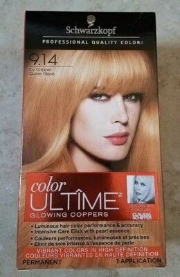 1-Schwarzkopf Calidad Profesional Color 9.14 COBRE HELADO Ultime Cobre Brillante Foto 1 de 4