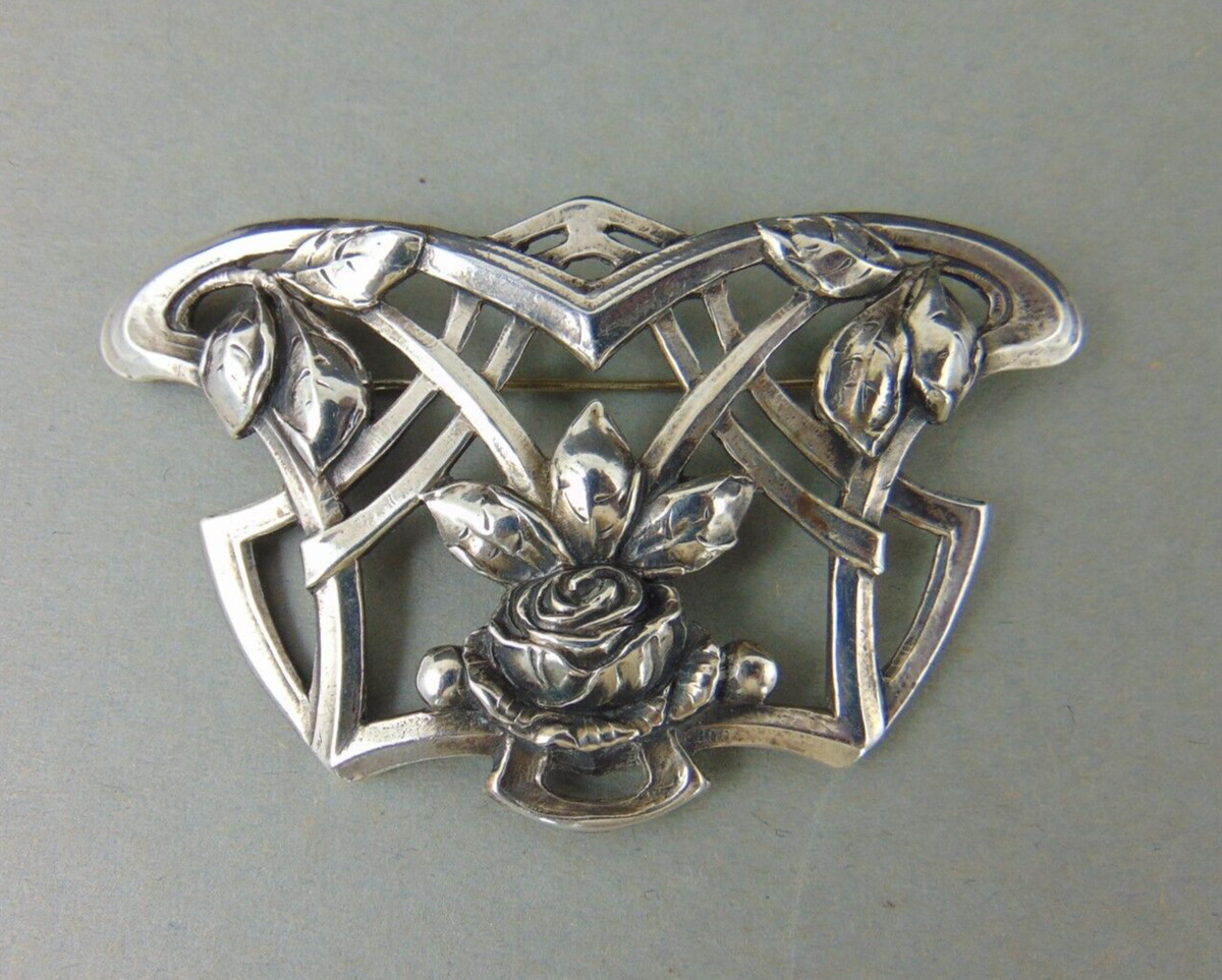 ZHUOMOT S925 Silber Brosche Damen - Geometrische Vintage Blumen Anstecknadel