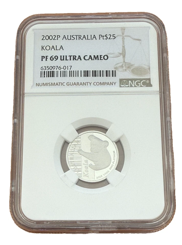 Australia 2002P Platinum 1/4 oz $25 NGC PF69UC Koala - Image 1 of 2