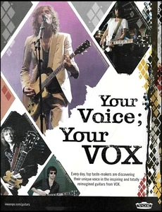Guitarras Vox 2015 impresión de anuncio Brendan Benson Kevin Drew Peter Stroud Devin Bronson - Imagen 1 de 3