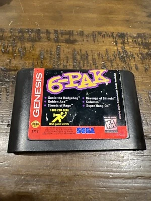 6 Pak   GAME ONLY - Sega Genesis- Tested Works 😁 - Image 1 of 4