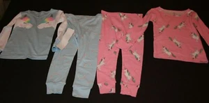 NEW Carter's 4 Piece Unicorn Rainbows Girl Cotton PJs NWT 3 4 5 7 8 10 12 14 yr - Picture 1 of 5