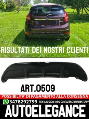 Ford Fiesta MK7 VI 2008-2017 Abajo Parachoques St Design Difusor ABS Negro Gloss - Imagen 1 de 4