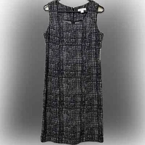 Neu mit Etikett Coldwater Creek ärmellos kariert Ponte Strickkleid Misses 8 geformtes Kleid - Bild 1 von 5