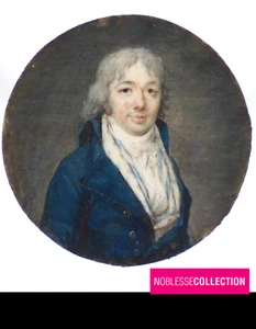 SIGNED JEANNE DOUCET DE SURIGNY ANTIQUE 1790s FRENCH MINIATURE PORTRAIT PAINTED - Picture 1 of 6