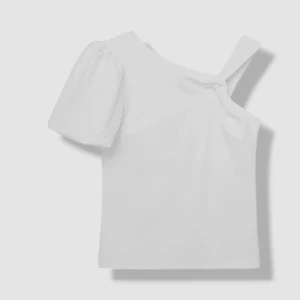 Habitual Kid's Girl's White Solid Asymmetrical Sleeve Top Sz 14 - Picture 1 of 3