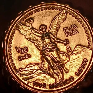 BEAUTIFUL 1992 1/20 LIBERTAD RING (coin .999 ring .925 silver) - Picture 1 of 6