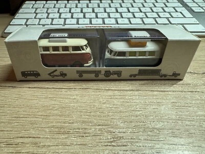BREKINA 1:87 Confezione Doppia VW T2 Con Tetto IN Originale Condizione come - Immagine 1 di 3