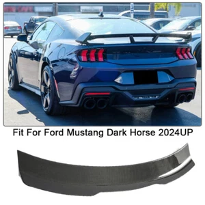 For Ford Mustang Dark Horse 24UP Real Carbon Fiber Rear Trunk Spoiler Boot Wing - Picture 1 of 13