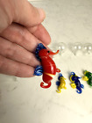 Lot of 7 Handmade Floating Blown Glass Mini Seahorses and Crab Aquarium Figurine
