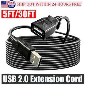 Cable de extensión USB a USB de alta velocidad Adaptador USB 2.0 Cable extensor Macho/Hembra - Imagen 1 de 11