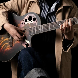 🎸FREE SHIPPING🎸O Style Acoustic-Electric Guitar +Case/Bag +More! - Picture 1 of 11