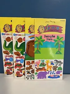 VTG 90’s Sandylion Scene Stickers Lot Of 4 Jungle Fun Noahs Ark Dress A Dino NEW - Picture 1 of 11