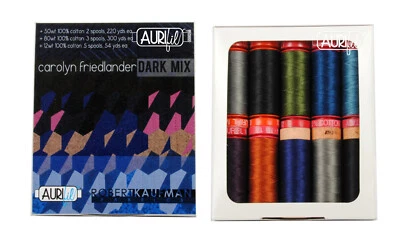 Aurifil Dark Mix Thread Collection 10 Small Spools CFDM10 - Image 1 of 3