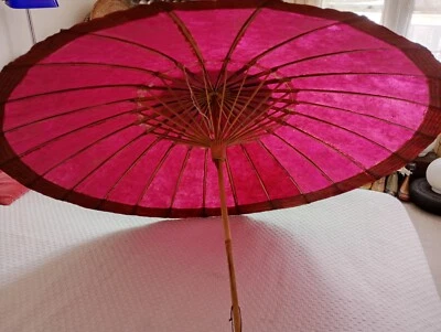 ombrelle asiatique fabrication artisanale.Asie .Laos,Vietnam,Thailande.parasol. - Photo 1/4