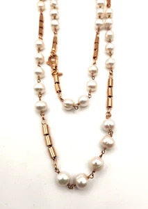 Honora Cultured Pearl Bronze Italy - long necklace - signed - Picture 1 of 3