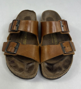 Birkenstock Arizona Sandals 39 8 US N Womens Mens 6 2 Strap Shoes Brown Leather