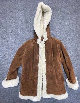 Abrigo de cuero Wilsons para mujer S marrón Penny Lane invierno piel sintética capucha forrado Foto 1 de 4