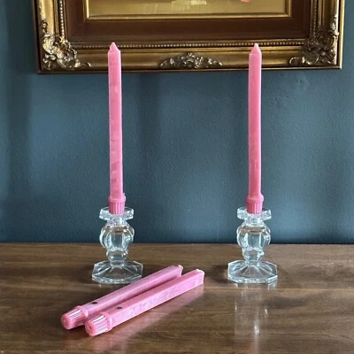 Juego de 4 Velas Cónicas Cuadradas PartyLite 10", Muave Nuevas en Caja Sin Perfume Foto 1 de 4