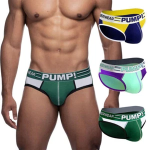 PUMP Men Sexy Low Waist Briefs Bikini Underwear Underpants Sports Jockstrap - Picture 1 of 13
