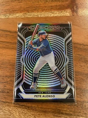 Pete Alonso 2021 Panini Chronicles Obsidian Refractor SP NRMT+ Mets - Image 1 of 2