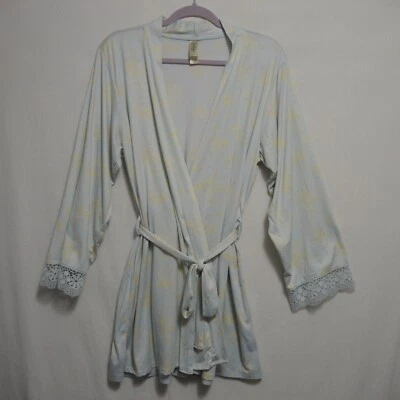 Bata corta Jessica Simpson con cinturón azul pálido floral talla mediana Foto 1 de 4