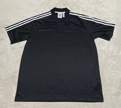 Camiseta deportiva de skateboard Adidas para hombre grande negra 3 rayas blancas ropa de calle Foto 1 de 4