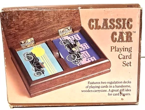 Classic Car - Playing Cards Storage Box - Wood Box - Classic Cars - Vintage 1985 - Picture 1 of 9