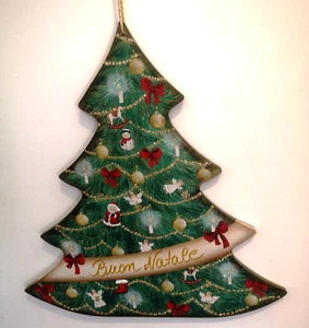 Decorazioni Natalizie - Albero di Natale in legno dipinto a mano cm. 25*28 - Foto 1 di 1