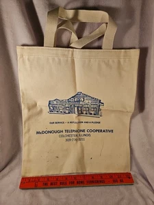1980's ? McDonough Telephone Cooperative Illinois Shopping Bag Reusable Canvas - Picture 1 of 6