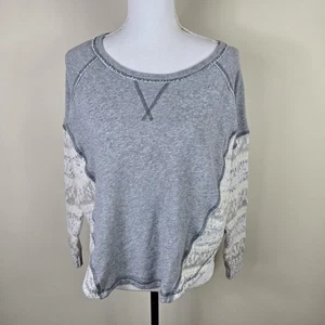 Free People Sweater Womens XS Textured Knit Boho Beatiful Sinner Relaxed Fit - Picture 1 of 15