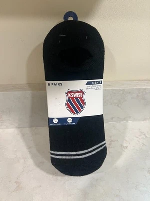 K-Swiss Men's 8 Pairs Half Cushion Silicone TAB Liner Socks Large  MSRP $30 NWT - Image 1 of 4