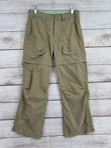 REI UPF 30+ Sahara Convertible Pants Girl's 12/14 Tan/Beige Adjustable Waist - Picture 1 of 16