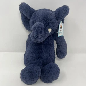 Peluche elefante Jellycat Bashful blu peluche medio in pensione 12" nuovo con etichette - Foto 1 di 8