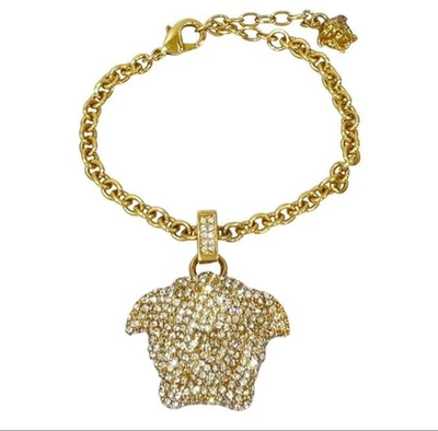 Pulsera VERSACE Estrás Dorada Usada para Mujer Medusa Sin Caja Joyería Metal Foto 1 de 4