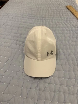 Under Armour Women’s White Adjustable Poly Lightweight Running Cap - Image 1 of 4