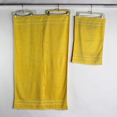 Lot Of 2 Nautica Towels Solid Butter Yellow Color 100% Cotton Hand & Bath - Image 1 of 4