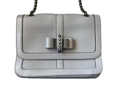 Christian Louboutin Sweet Charity Gray Leather Bag Shoulder Handbag - Image 1 of 4