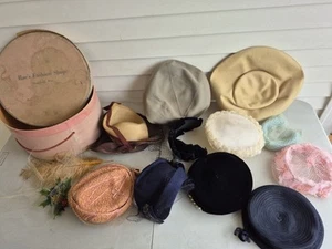 VINTAGE MID-CENTURY WOMEN'S HATS,RAE FASHION MARSHFIELD ,WISCONSIN MIXED LOT - Picture 1 of 7