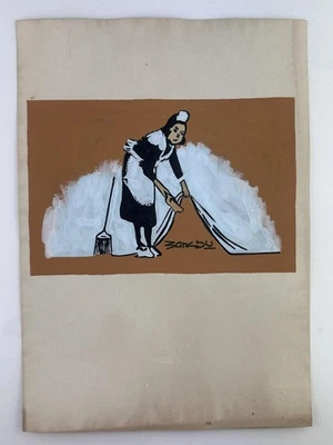 Pintura artística Banksy certificado de autenticidad dibujo original papel vintage firmado Foto 1 de 3