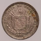 1887 Costa Rica 5 Centavos Silver Coin KM# 125