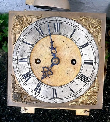 6+3/4 inch  dial fusee bracket clock dial + movement. HEN.  Rose  FECIT - Image 1 of 4