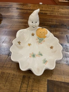Lenox Halloween skurriler Geist Süßigkeiten Nuss Schale Jack-o'-Laterne Tablett Schale M46 - Bild 1 von 5