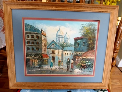 De colección. Pintura al óleo París escena callejera impresionista francés firmada M Sandor Foto 1 de 4