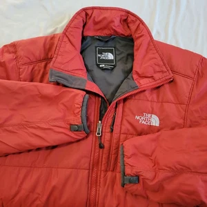 The North Face Primaloft Puffer Jacket Mens Small Red Zip Pockets Full Zip - Picture 1 of 7