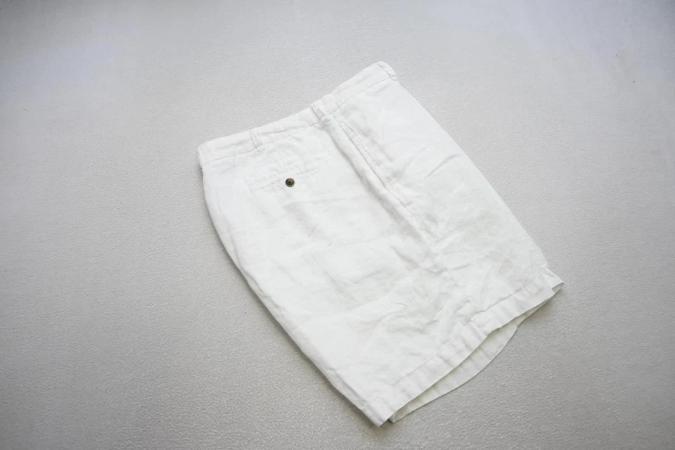 Pantalones Cortos Brooks Brothers de Lino Elastizados Blancos Informales Planos 8" INS Para Hombres Talla 42 Foto 1 de 4